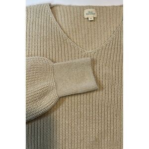 Blue Buttercup‎ Sweater Size M Beige Crop Top Long Sleeve